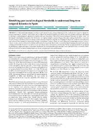Identifying Past Social-Ecological Thresholds to Understand Long-Term Temporal Dynamics in Spain