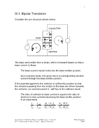 IX.3. a Semiconductor Device Primer – Bipolar Transistors LBNL 2