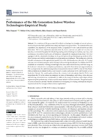 Performance of the 5Th Generation Indoor Wireless Technologies-Empirical Study