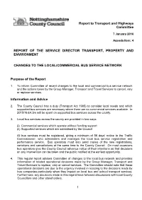 Changes to the Local Commercial Bus Service Network