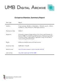 Ciclopirox Olamine: Summary Report