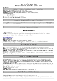 Material Safety Data Sheet