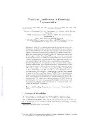 Truth and Justification in Knowledge Representation ⋆