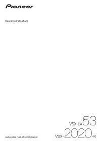 Vsx-Lx53 Vsx-2020-K