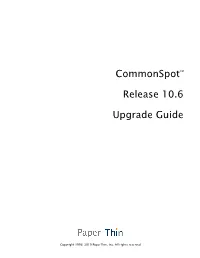 Commonspot™ Release 10.6 Upgrade Guide