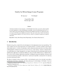 Duality for Mixed-Integer Linear Programs