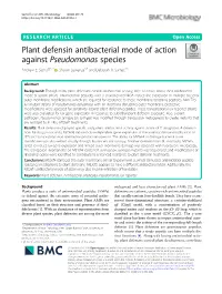 Plant Defensin Antibacterial Mode of Action Against Pseudomonas Species Andrew E