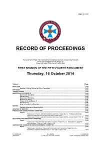 Record of Proceedings