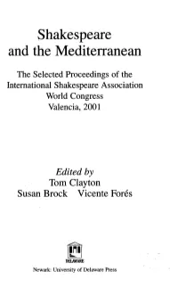 Shakespeare and the Mediterranean