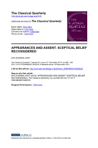 Skepticism, Skeptical, Belief, Appearances, Assent