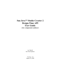 Sun Java Studio Creator Design-Time