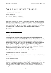 Wine Shows in the 21St Century Transcript of Discussion | Tyson Stelzer