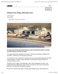 Hinkley Point: Design Difficulties Loom