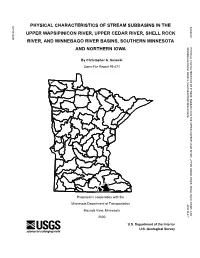 Physical Characteristics of Stream Subbasins in The