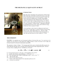 The Mechanical Equivalent of Heat