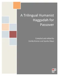 A Trilingual Humanist Haggadah for Passover