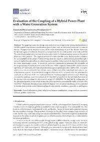 Evaluation of the Coupling of a Hybrid Power Plant with a Water Generation System