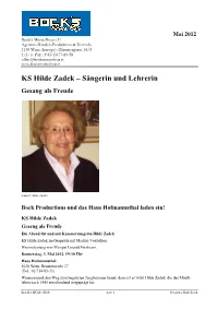 Newsletter Hilde Zadek