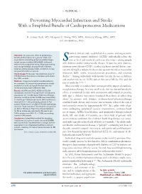 Preventing Myocardial Infarction and Stroke with a Simplified Bundle of Cardioprotective Medications
