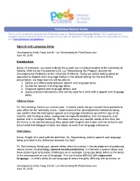 Speech and Language Delay Introduction