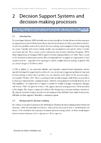 2 Decision Support Systems and Decision-Making Processes