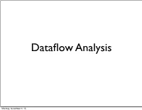 Dataflow Analysis: Constant Propagation