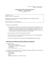 Macro Report Comparative Study of Electoral Systems Module 3: Macro Report June 05, 2006