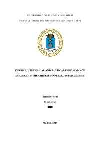 Physical, Technical and Tactical Performance