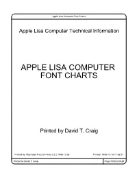 Apple Lisa Computer Font Charts