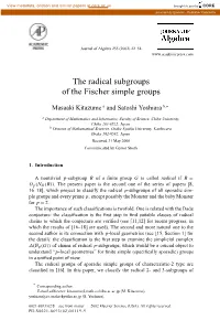 The Radical Subgroups of the Fischer Simple Groups