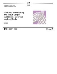 A Guide to Deflating the Input-Output Accounts: Sources and Methods