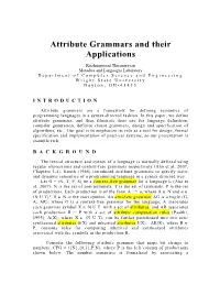 Attribute Grammars and Their Applications