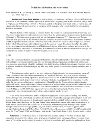 Definitions of Realism and Naturalism