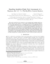 Handling Qualities Flight Test Assessment of a Business Jet Nzup -Β Fly-By-Wire Control System