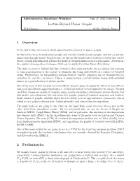 Lecture Beyond Planar Graphs 1 Overview 2 Preliminaries