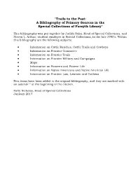 "Trails to the Past: a Bibliography of Primary Sources in the Special Collections of Forsyth Library"