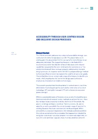 Accessibility Through User-Centred Design and Inclusive Design Processes