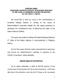 CONTRA-SONA We Would Like to Lend Our Voice to the Commendation Of