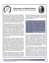 Detection of Black Holes