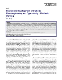 Mechanism Development of Diabetic Microangiopathy and Opportunity of Diabetic Warning
