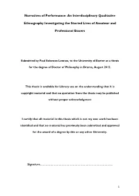 Narratives of Performance: an Interdisciplinary Qualitative