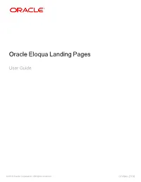 Oracle Eloqua Landing Pages User Guide
