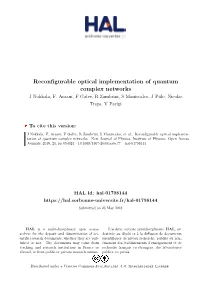 Reconfigurable Optical Implementation of Quantum Complex Networks J Nokkala, F