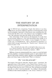 1 the History of an Interpretation