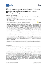 Caenorhabditis Elegans Deficient in DOT-1.1 Exhibit Increases in H3k9me2 at Enhancer and Certain Rnai-Regulated Regions