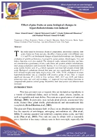 Effect of Pine Fruits on Some Biological Changes in Hypercholesterolemia