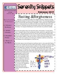 Fasting & Forgiveness