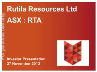 Rutila Resources Ltd ASX
