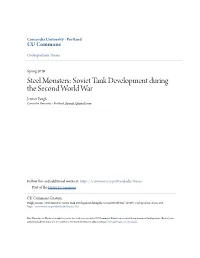 Soviet Tank Development During the Second World War Jeremy Paugh Concordia University - Portland, Jlpaugh1@Gmail.Com