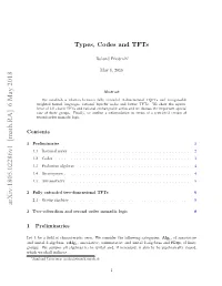 Types, Codes and Tfts